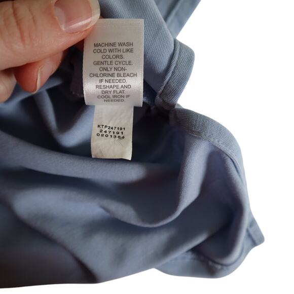 J Jill Womens V Neck Cuffed Short Sleeve Top Size XL Periwinkle Blue Modal Blend - Picture 9 of 11
